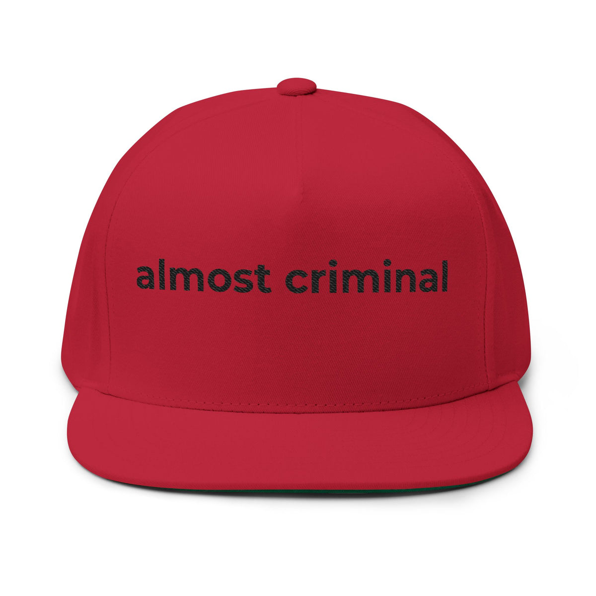 Embroidered Flat Bill Cap