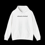Minimal Criminal Hoodie on black background